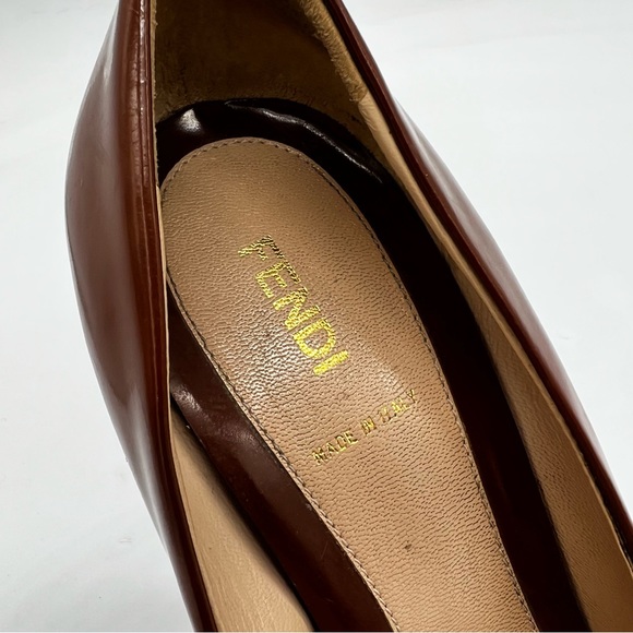 Fendi Brown Peep-toe Heels - Picture 8 of 9